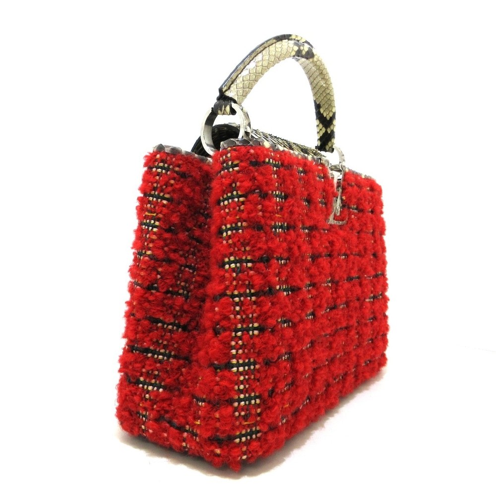 Louis Vuitton Capucines Tweed Python Red Ivory Mu… - image 2